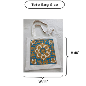 Kashmiri <b>Colourful</b> Wool Thread Hand Embroidered Luxury Tote Bag Zipper Closure Sustainable Cotton <b>Canvas</b> Gifting Casual Outing - Product Image 6