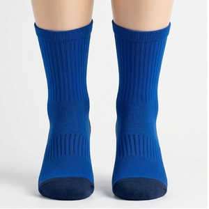 Blue Crew <b>Socks</b> Breathable Polyester Spandex <b>Running</b> Athletic Support Summer Adult Regular Fit Knitted Solid Color - Product Image 1