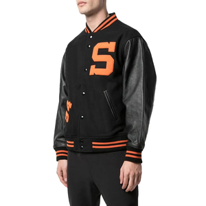 Custom Chenille Letterman Varsity Jacket Custom Embroidered Team & School Jacket with Wool Body & Leather Sleeves OEM Bulk - Product Image 2