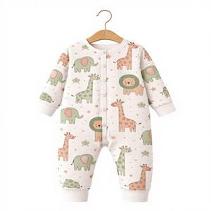 ชุดรอมเปอร์เด็กแขนยาว พรีเมียม ผลิตจากใยไผ่ 95% ผสมสแปนเด็กซ์ 5% เป็นมิตรต่อสิ่งแวดล้อม ติดกระดุมแป๊ก เนื้อผ้านุ่ม ระบายอากาศได้ดี แห้งเร็ว อ่อนโยนต่อผิว - Product Image 6