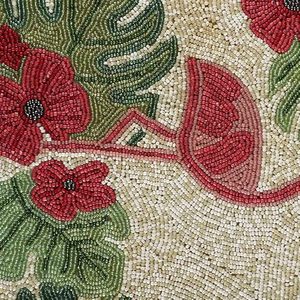 Floral Table <b>Runner</b> Cotton Printed Bohemian Style <b>Washable</b> Home Decor with Flamingo and Tropical Leaves Pattern - Product Image 4