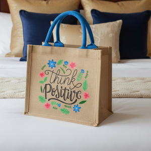 Heavy-Duty Thick Canvas Medium <b>Folding</b> Tote <b>Bag</b> | Custom Logo Silk Screen Printed Reusable Expandable Grocery Shopping <b>Bag</b> - Product Image 3