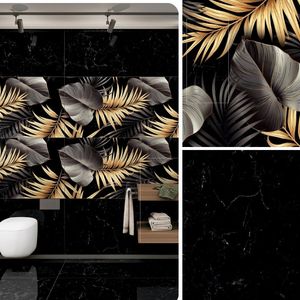 Revestimiento de pared de porcelana esmaltada tallada de 600x1200, baldosa de gran formato, alto brillo, textura de lujo para paredes de bienes inmuebles comerciales. - Product Image 2