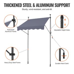 Tenda da Sole Retrattile per Patio Sunsetter 59 x 47 Pollici, Tettoia Parasole Manuale con Manovella per Esterni - Product Image 4