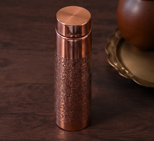 Copper <b>Thermos</b> With Oriental Pattern Portable Outdoor Water <b>Bottle</b> - Product Image 5