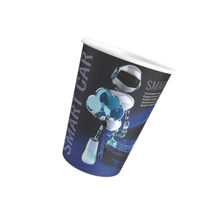 Vasos de papel reciclables impresos personalizados recubiertos de PE de pared simple de 8-22oz desechables de calidad superior para servicios de café para llevar - Product Image 1