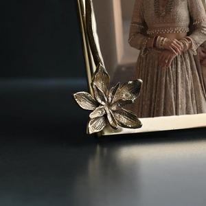 Golden Flower Photo <b>Frame</b> Set of 2 Floral Metal <b>Picture</b> <b>Frame</b> Golden Tabletop Display Decor Gift for Wedding home decor - Product Image 5