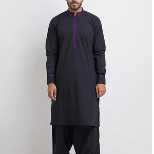Shalwar Kameez pour homme, manches longues, tissu respirant, vêtement traditionnel élégant pour occasions festives et formelles - Product Image 3
