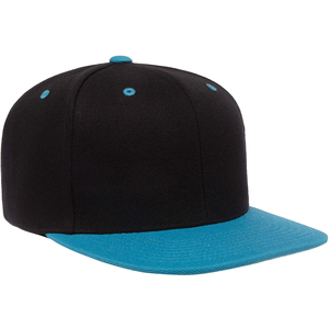 Gorra Snapback de 6 Paneles, Negra y Azul, Color en Contraste, Unisex, Estilo Casual, Primavera Verano, Gorra de Sarga para Adultos - Product Image 2