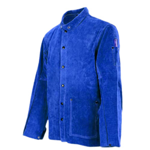 Veste de soudeur en cuir de vachette pleine fleur haute performance, résistante au feu, pour la protection du corps et la sécurité sur le chantier - Product Image 2