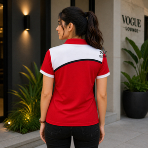 Chemises polo grecques brodées pour femmes, Regalia maçonniques héritages, Delta Sigma Soror, lettres grecques brodées rouge et blanc - Product Image 4