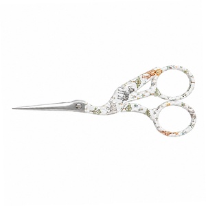 Safari Animal Print Crane Style Embroidery <b>Scissors</b> 4.5 Inches Stainless Steel Sharp Tip <b>Sewing</b> Needlepoint <b>Scissors</b> - Product Image 3