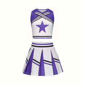 Uniformes de Porristas con Logotipo Personalizado, Blancos, sin Mangas, de Poliéster, para Competencia, Práctica Escolar, Servicio OEM, Nuevo Estilo - Product Image 3