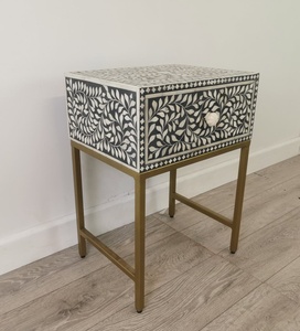 Tabouret console en incrustation d'os moderne Kusum Art, poufs personnalisables, entrée, extérieur, pliable, décoration de la maison, chambre à coucher, école, artisanal - Product Image 3