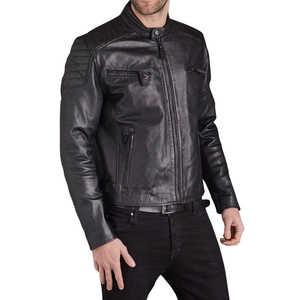 Veste de moto en cuir d'agneau épaisse artisanale pour homme Leathertex Premium, coupe-vent, imperméable, séchage rapide, automne - Product Image 2