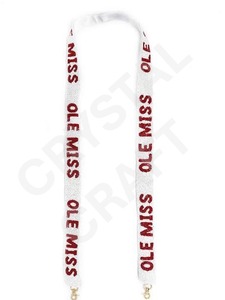 Sangle de ceinture perlée vintage CRYSTAL CRAFT écologique avec texte en relief pour accessoires de sac à main bleu clair - Product Image 2