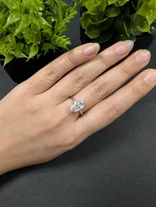 Tulip Set Lab Grown 2Ct Marquise Solitaire Engagement <b>Ring</b> For Women <b>14k</b> <b>gold</b> <b>ring</b> Anniversary Gift Promise <b>Ring</b> - Product Image 2