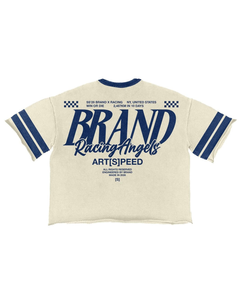 Men's Custom T-Shirt Short Sleeve Ringer Tshirt Custom Front Back Logo <b>Hip</b> Hop Solid Cotton Oversized Crop Knitted Tshirt - Product Image 6
