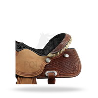 Selle Western de Barrel Racing en Cuir avec Arbre en Plastique pour l'Équitation et l'Équipement Équestre