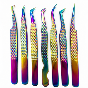 Juego de Pinzas para Cejas de Acero Inoxidable Vibrante, Puntas de Precisión, Agarre Texturizado, Soporte Protector, Diseño Moderno, Ecológico y Duradero - Product Image 5