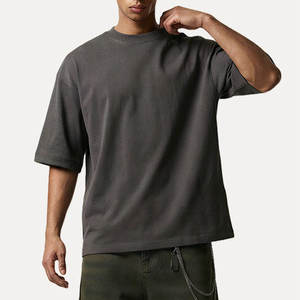 เสื้อยืดผู้ชายฤดูร้อนขายส่ง รับทำโลโก้ด้านหน้า สไตล์วินเทจ ผ้าเจอร์ซีย์แบบเรียบ ทรงครอป โอเวอร์ไซส์ สวมใส่สบาย ผ้าฝ้าย 100% ไซส์พลัส - Product Image 3