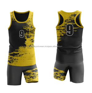Uniforme Deportivo Unisex para Pista de Atletismo, Estampado Suave, 100% Poliéster, Color Sólido, Transpirable, Ligero, Ropa de Equipo para Verano - Product Image 5