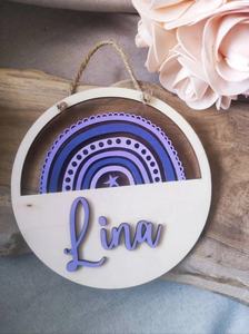 Letreros redondos decorativos de madera con nombres grabados bajo petición, letreros hechos a mano para decoración de habitaciones, regalos. - Product Image 6