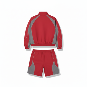 Conjunto de Chaqueta Corta con Capucha y Pantalones Deportivos de Dos Piezas, Talla Grande, para Verano, con Cordón Ajustable, 100% Nailon, Ropa Deportiva Urbana para Adolescentes - Product Image 5