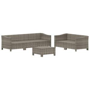 Grande Set Lounge da Giardino in Rattan PE Grigio con Struttura in Acciaio Verniciato a Polvere, Arredamento Premium per Esterni - Product Image 4