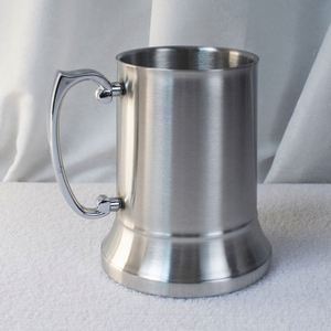 Vente en gros de mugs à bière en acier inoxydable à double paroi avec poignée, logo personnalisé, 450/580 ml - Product Image 4