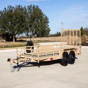 Remorque porte-voitures à plateau plat robuste, semi-remorque en acier pour le transport de marchandises, remorque utilitaire et de transport d'équipements à double essieu - Product Image 3