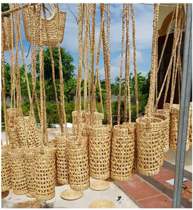 Wholesale Eco-friendly <b>Water</b> Hyacinth <b>Bottle</b> <b>Holder</b> With Handle Handcrafted Wine <b>Bottle</b> <b>Holder</b> Flat Price From Vietnam - Product Image 2