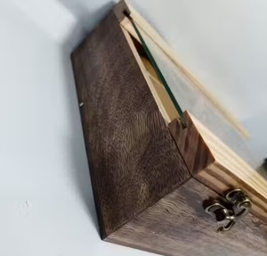 Handcrafted Wood Men's Watch Box Vintage Jewelry Storage <b>Display</b> <b>Case</b> 3 Slots 8x8 Inch - Product Image 2
