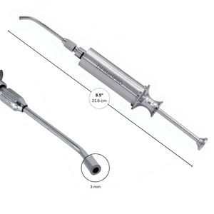 Seringue d'irrigation dentaire manuelle 8,5 pouces 10cc en acier inoxydable avec embout courbé de 3 mm, réutilisable, autoclavable, non magnétique, chirurgicale CE - Product Image 5