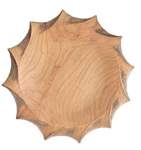Plateau de service en bois naturel fait à la main |   Plateau à nourriture en bois massif pour le service de table et de buffet, cuisine, maisons - Product Image 2