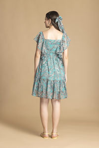 Vestido Asequible para Mujer, Color Azul Pavo Real, Corte Ajustado y Evase, Mini Vestido Informal para Uso Diario, Disponible en Cantidad al por Mayor - Product Image 3