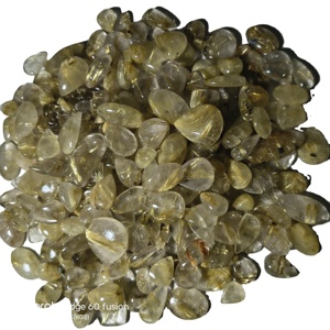 ควอตซ์รูไทล์สีทองธรรมชาติขายส่ง คุณภาพสูง พลอยหลวม รับรองโดยผู้ตรวจสอบอิสระ รูปทรงคละ ขนาด 20-45 มม. น้ำหนัก 8-12 กรัม - Product Image 3