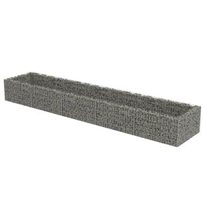 Jardinière surélevée en gabion en acier galvanisé argenté 177,2 x 35,4 x 19,7 po – Pots et jardinières - Product Image 2
