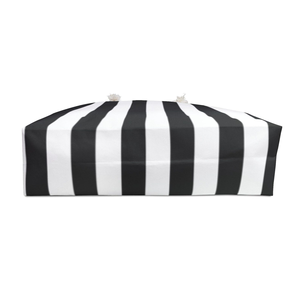 Bolsa de Viaje de Fin de Semana con Rayas Verticales Blancas y Negras, Bolso Náutico para la Playa - Product Image 1