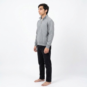 Sweat-shirt personnalisé pour homme avec fermeture éclair courte, en molleton doux, coupe classique, col montant, style décontracté, streetwear urbain, essentiel - Product Image 5