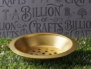 Plato para Incienso Chapado en Oro, Bandeja Metálica para Incienso, Plato de Hierro para Aromaterapia, Decoración Religiosa, Venta al por Mayor, Metal Perforado Moderno - Product Image 3