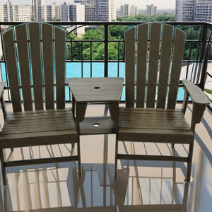 Chaise double d'extérieur en bois, moderne, écologique et imperméable. - Product Image 2
