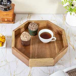 Bandeja Redonda de Madera Clásica y Duradera HAC-368 de H a CRAFT, para Servir en el Hogar, Cocina, Comedor, Decoración, Bodas y Eventos - Product Image 4