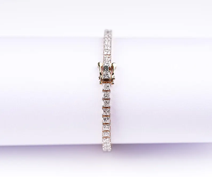 Lab Grown Diamond Tennis <b>Bracelet</b>, Stacking <b>Infinity</b> <b>Bracelet</b>, 18K Gold Wedding <b>Bracelet</b>, Lab Diamond <b>Bracelet</b> For Unisex - Product Image 4