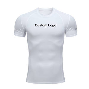 T-shirt de compression slim en polyester et élasthanne, anti-transpiration, séchage rapide, pour le surf, la gym et l'entraînement, personnalisable OEM - Product Image 3