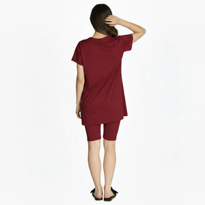 Vente en gros et sur mesure de t-shirts et shorts en tricot rayé élastique de haute qualité pour femmes en été - Product Image 2