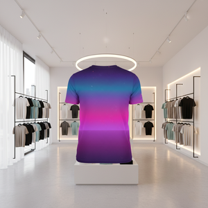 T-shirt vierge en polyester à manches courtes, coupe classique, tricoté, personnalisable par sublimation, idéal pour l'impression par transfert thermique - Product Image 3