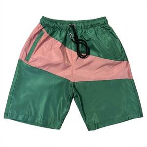 RTS Trending Custom Logo Green Men's Nylon <b>Wind</b> <b>Breaker</b> Pink Panel With Pants Sets For Summer Windproof Streetwear Zipper Jacket - Product Image 4