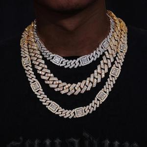 Luxury Hip Hop <b>Iced</b> <b>Out</b> VVS Moissanite Diamond Cross <b>Chain</b> 925 Sterling Silver Diamond Miami Cuban Link <b>Chain</b> Necklace - Product Image 6