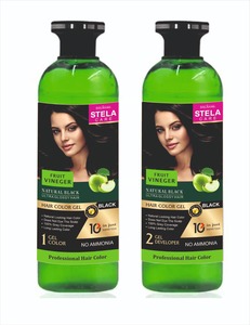 Gel colorant capillaire au vinaigre de fruits Stelanore – Noir naturel |   Sans ammoniaque |   Couverture grise à 100 % |   Coloration capillaire professionnelle - Product Image 2